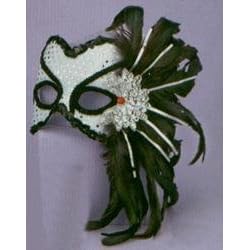 Karnival Silver Feather Half Mask