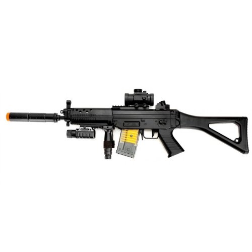 Double Eagle M82P Commando Electric Airsoft Gun FPS-250 Loaded w/ Tactical Accessories