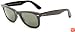 Ray-Ban RB2140 Original Wayfarer Sunglasses 50 mm, Non-Polarized, Black Frame/Green G-15XLT lens