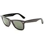 Ray-Ban RB2140 Original Wayfarer Sunglasses 50 mm, Non-Polarized, Black Frame/Green G-15XLT lens