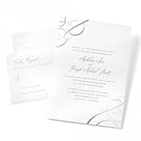 UPC 634680161203 product image for Gartner Studios Silver Foil Swirls Invitations White 50 ct (16120) | upcitemdb.com