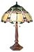 Tiffany-style Pink Rose Accent Table Lamp