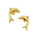 14K Yellow Gold Dolphin Children's Earrings