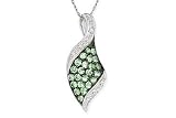 2/3 Carat Tsavorite and Diamond 14K White Gold Pendant w/Chain