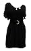 eVogues Plus Size Split Back Chiffon Dress Black