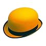 Yellow Felt Bowler Hat