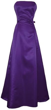 Strapless Satin Long Gown Bridesmaid Prom Dress 
