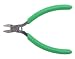 Xcelite MS54J Flush Oval Head Cutter, Diagonal, Flush Jaw, 4" Length, 13/32" Jaw length, Green Cushion Grip