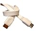 White 10m Gold Plated Flat HDMI Cable 32ft - Compatible up to v1.3 and 1080p