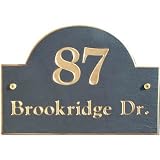 8 x 12 Slate Arch House Plaque - Black/Gold