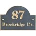 8 x 12 Slate Arch House Plaque - Black/Gold