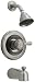 Delta 14478-SS Leland Pressure Balance Single-Handle Tub and Shower Faucet with Full-Spray Showerhead, Stainless