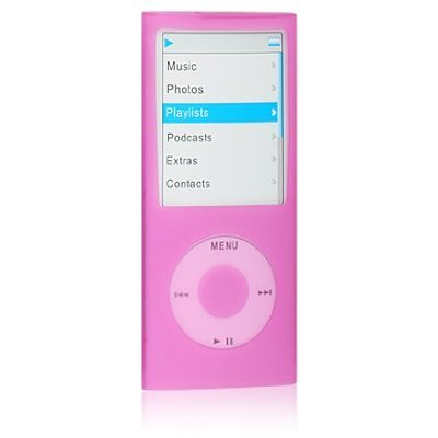 Childrens Toyshop  Electronics : 4th Gen Pink Silicone Skin Case Cover + Free Screen Protector & Neck Strap for the New Apple iPod Nano Nano-Chromatic 4th Generation 8gb 16gb