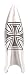 Iron Cross Pewter Finger Nail Ring Spike Claw