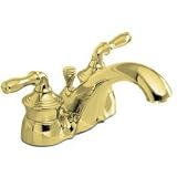 KOHLER K-393-4-PB Devonshire Centerset Lavatory Faucet, Vibrant Polished Brass