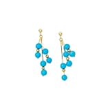 14K Yellow Gold Turquoise Dangle Earrings