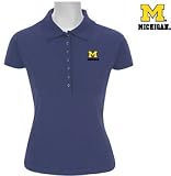 NCAA Michigan Wolverines Ladies Navy Remarkable Short Sleeve Polo