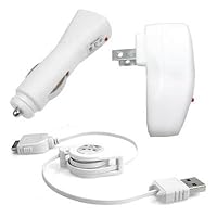 OKEBA USB Travel Kit with Car Charger, Wall Charger USB Data Sync Cable For Apple IPOD TOUCH 4TH GENERATION CLASSIC NANO IPHONE 2G 3G 3GS 4G 4S