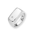Diamond and Sterling Silver Men's Ring (Sizes 9-11)