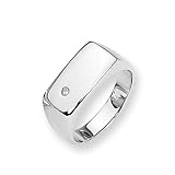 Diamond and Sterling Silver Men's Ring (Sizes 9-11)