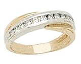 14k Two-tone Diamond Channel Men's Ring