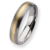 Titanium 14k Inlay Brushed 5mm Wedding Band Ring - Size 9.25
