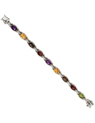 Sterling Silver 4.23tw Multi Gemstone 7.25in Bracelet