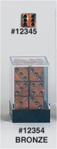 16mm 6-sided Square Edge Olympic Bronze with Black Pipped Dice
