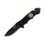 Fury Tactical All Black with Fire Logo TacAssist Folding Knife