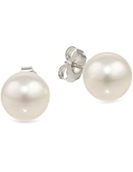 14k White Gold Akoya Cultured Pearl Stud Earrings (7.5-8mm)