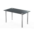 Presto mobilia 10159 Esstisch Humphry ca. 140 x 80 x 76 cm in schwarz-Glitzer Glas