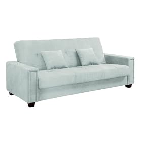 Orlando Microfiber Convertible Sofa - Sky Blue