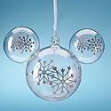 Disney Glitter Snowflake Glass Icon 2009 Mickey Mouse Ornament
