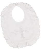 Elegant Baby White Christening Bib - Girl