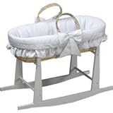 Satin Trim Pique Moses Basket
