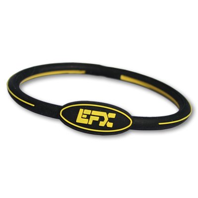 EFX Silicone Oval Bracelet, 8-Inch, Black/Yellow
