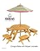Toys : Octagon Table with 4 Stools and New Striped Umbrella, by KidKraft