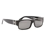 HOVEN ROADSTER 37-0101 BLACK GLOSS HANDMADE ACETATE FRAME GREY LENS PLASTIC SUNGLASSES by 