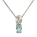 Oval Aquamarine and Diamond Pendant on Chain .03cttw