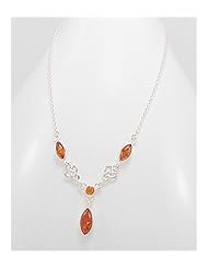 Honey Baltic Amber Necklace In 92.5 Sterling Silver