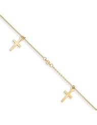 Cross Anklet, 14K Gold