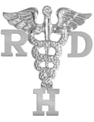 NursingPin - Registered Dental Hygienist RDH Lapel Pin with Diamond in Silver