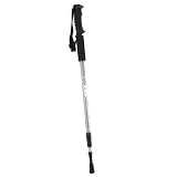 Straight Silver Expandable Walking Stick with Compass