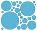 25 Light Blue Peel and Stick Polka Dots Vinyl Wall Decor Removable Stickers