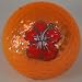 ORANGE METALLIC GOLF BALLS imprinted with HIBISCUS- BLING BALLS! by Navika