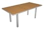 Polywood Euro All-Weather Rectangle Dining Table, Silver with Plastique Slats,Teak
