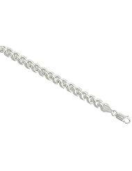 16 inch Sterling Silver Hollow Stampato Necklace, 1/4 inch wide