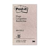 Post-it 680-SH12 Post-it Printed Message Flags, 1 x 3/4, SIGN HERE, 50 Flags/Disp., 12 Per Pack