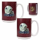 Dallas Cowboys NFL 2pc Gameball Ceramic Mug Set - Helmet logo