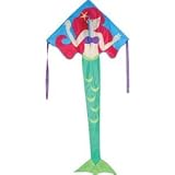Large Easy Flyer Kite - Arianna Mermaid (46 X 90) with 300 Ft 30lb Test Kite String and Winder